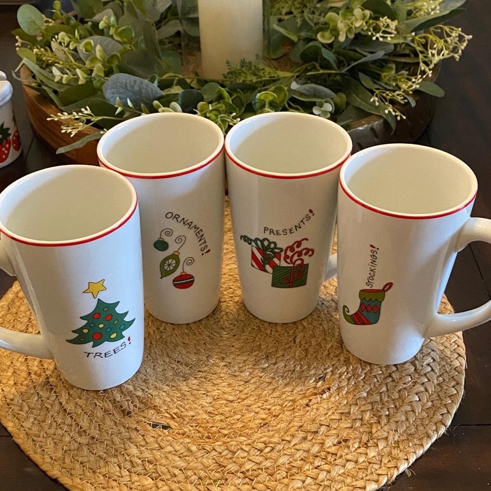 Fitz & Floyd Gourmet 2007 Christmas Latte Mugs